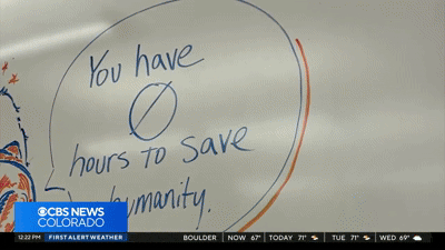 CBS Denver news clip on growing food with graywater and saltwater for a world after collapse